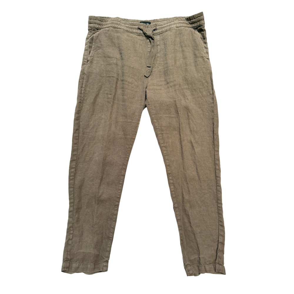 Joe's Jeans The Soder Slim Pants Mens Large Brown 100% Linen Drawstring Pants